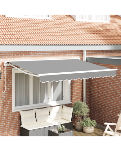 Cadre d'Auvent Semi-Cassette Rétractable Manuel en Métal | Mobilier & Déco