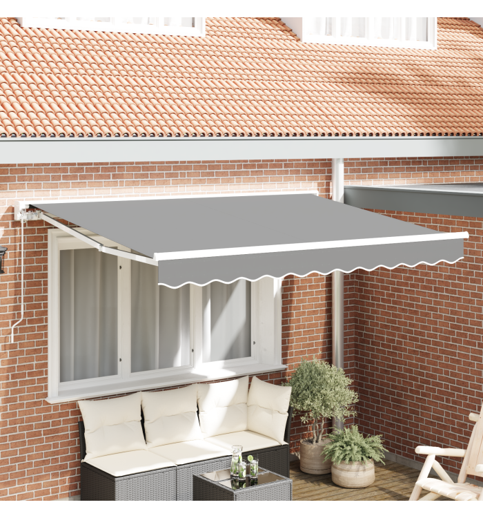 Cadre d'Auvent Semi-Cassette Rétractable Manuel en Métal | Mobilier & Déco
