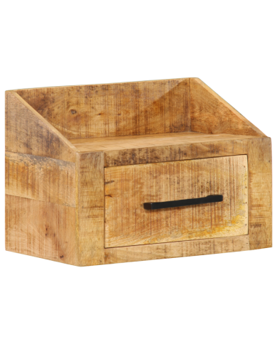 Table de nuit 40x30x30 cm en bois brut de manguier | Mobilier & Déco