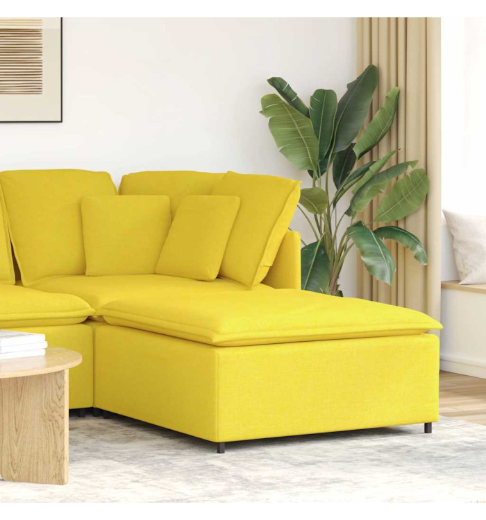 Module de repose-pieds pour canapé modulaire Jaune clair 100 x 100 x 48 cm | Mobilier & Déco