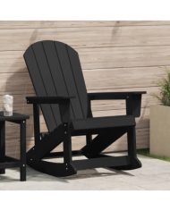 Chaise berçante Adirondack noire 73,5x92x90 cm HDPE | Mobilier & Déco