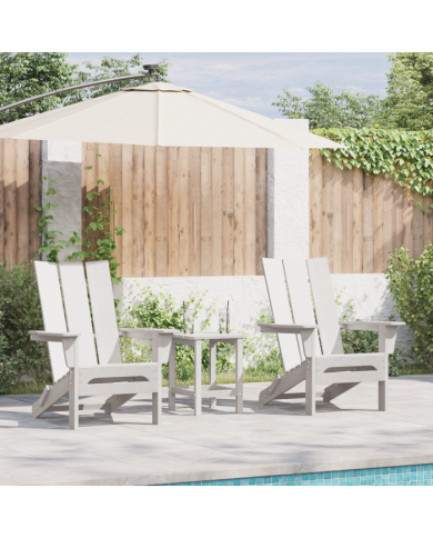 Chaises Adirondack Pliables 2 pcs Blanc 74.5x80.5x90 cm HDPE | Mobilier & Déco