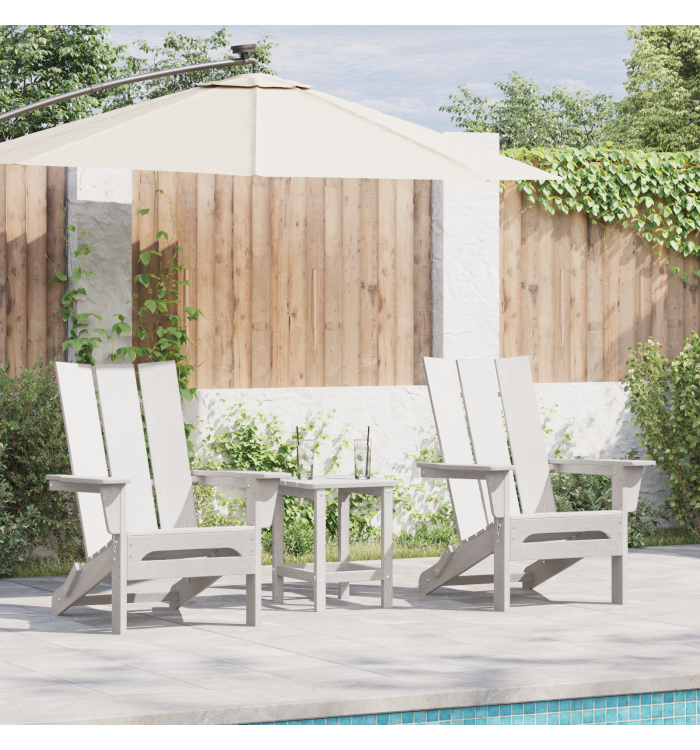 Chaises Adirondack Pliables 2 pcs Blanc 74.5x80.5x90 cm HDPE | Mobilier & Déco