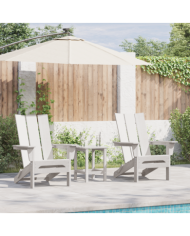 Chaises Adirondack Pliables 2 pcs Blanc 74.5x80.5x90 cm HDPE | Mobilier & Déco