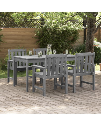 Chaises de jardin 4 pcs Gris clair 65.5x55.5x88 cm HDPE | Mobilier & Déco