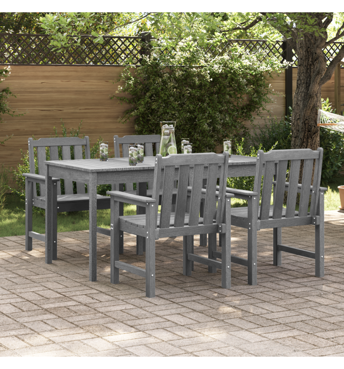 Chaises de jardin 4 pcs Gris clair 65.5x55.5x88 cm HDPE | Mobilier & Déco