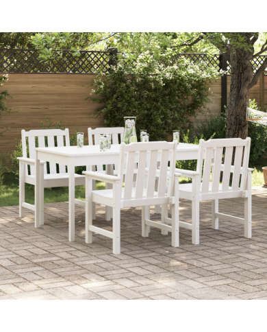 Chaises de Jardin 4 pcs Blanches 65,5x55,5x88 cm HDPE | Mobilier & Déco