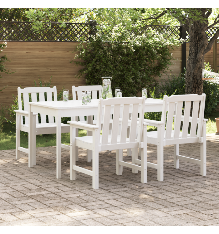 Chaises de Jardin 4 pcs Blanches 65,5x55,5x88 cm HDPE | Mobilier & Déco
