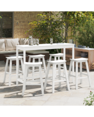 Tabourets de bar 9 pcs Blanc HDPE | Mobilier & Déco