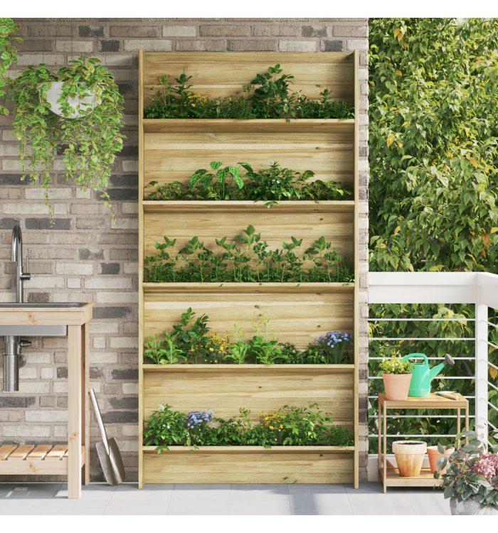 Support de jardin à plantes 5 niveaux 90x15x180 cm Bois imprégné de pin | Mobilier & Déco