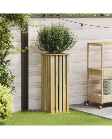 Jardinière avec Doublure 33x33x85 cm Bois Imprégné de Pin | Mobilier & Déco