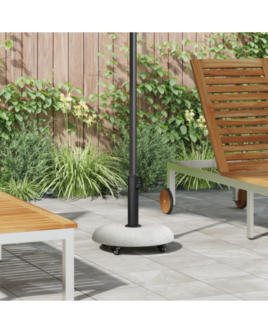 base de parasol sur roues pour poteaux de 37/42/52/58mm Gris Clair Béton | Mobilier & Déco