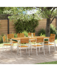 Chaises de jardin empilables 8 pcs 54.5x56x89 cm Bois massif d'acacia | Mobilier & Déco