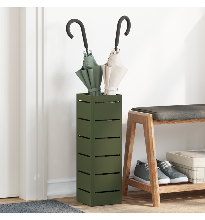 Porte-parapluies Vert olive Métal Moyen Porte-parapluies | Mobilier & Déco
