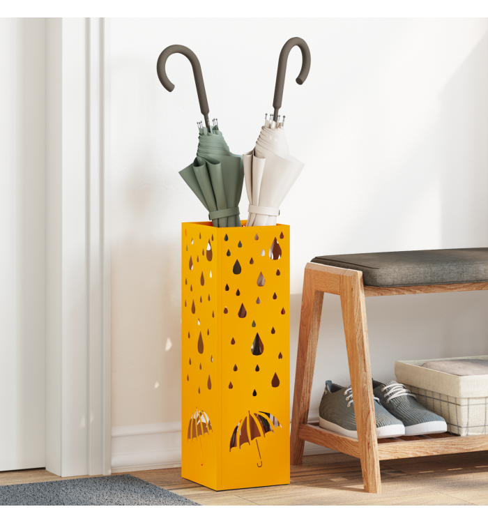 Porte-parapluies Jaune moutarde Métal Compact Décoratif | Mobilier & Déco