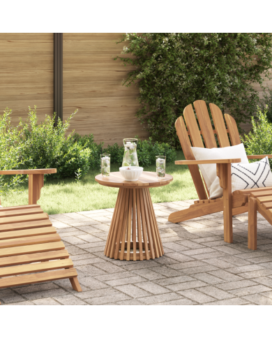Table d'appoint de jardin Ø50x49,5 cm en bois massif de teck | Mobilier & Déco