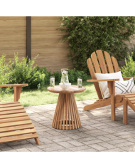 Table d'appoint de jardin Ø50x49,5 cm en bois massif de teck | Mobilier & Déco