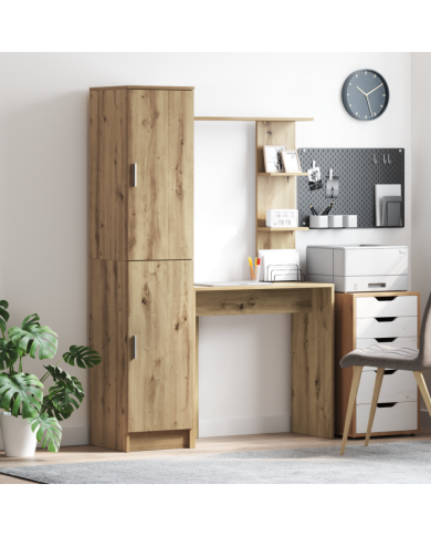 Bureau avec rangement Chêne artisan Bois d'ingénierie | Mobilier & Déco