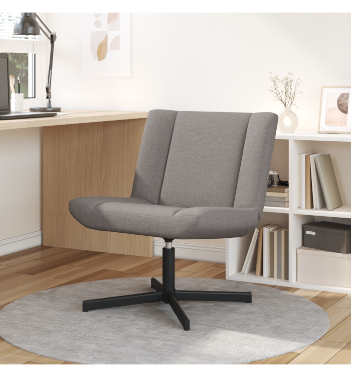Chaise d'appoint Taupe Tissu, Base en métal Standard Ergonomique | Mobilier & Déco