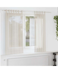 Rideaux en voile avec passants 2 pcs crème | Mobilier & Déco