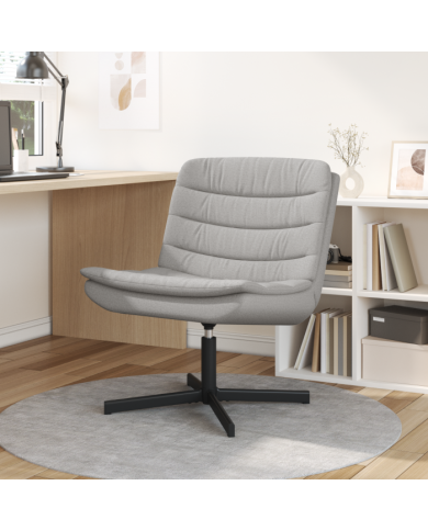 Chaise pivotante Gris nuage Tissu en polyester, Base métallique | Mobilier & Déco