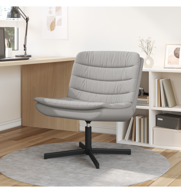 Chaise pivotante Gris nuage Tissu en polyester, Base métallique | Mobilier & Déco