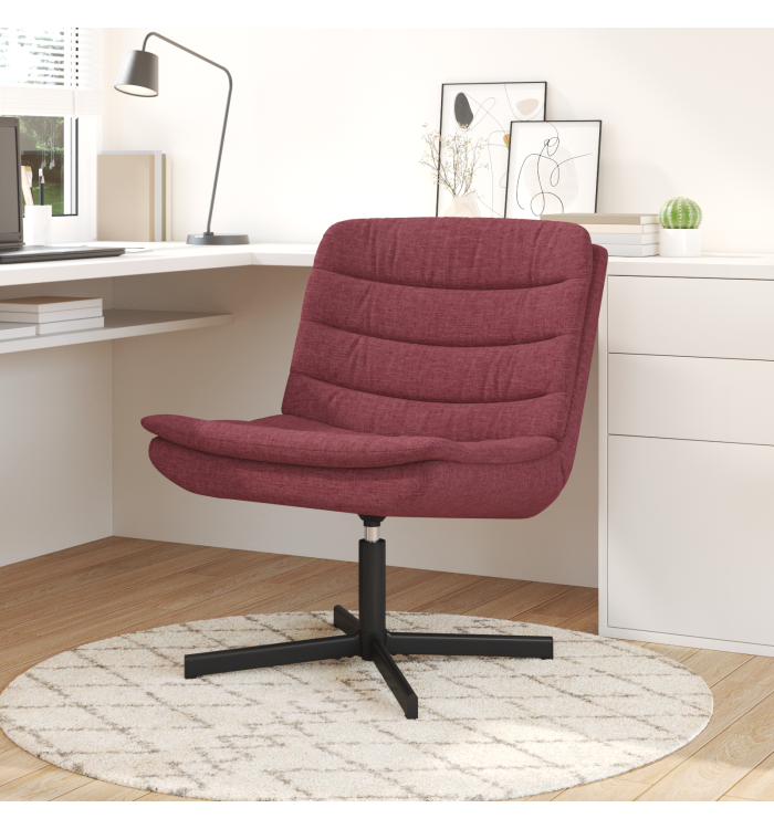 Chaise Pivotante Rouge vin Tissu Standard Ergonomique | Mobilier & Déco