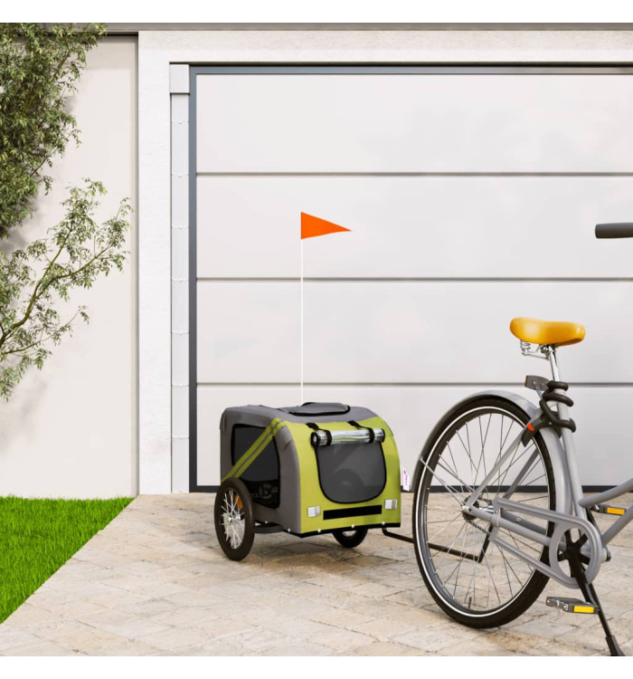 Remorque de vélo pour animaux de compagnie vert et gris | Mobilier & Déco