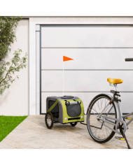 Remorque de vélo pour animaux de compagnie vert et gris | Mobilier & Déco
