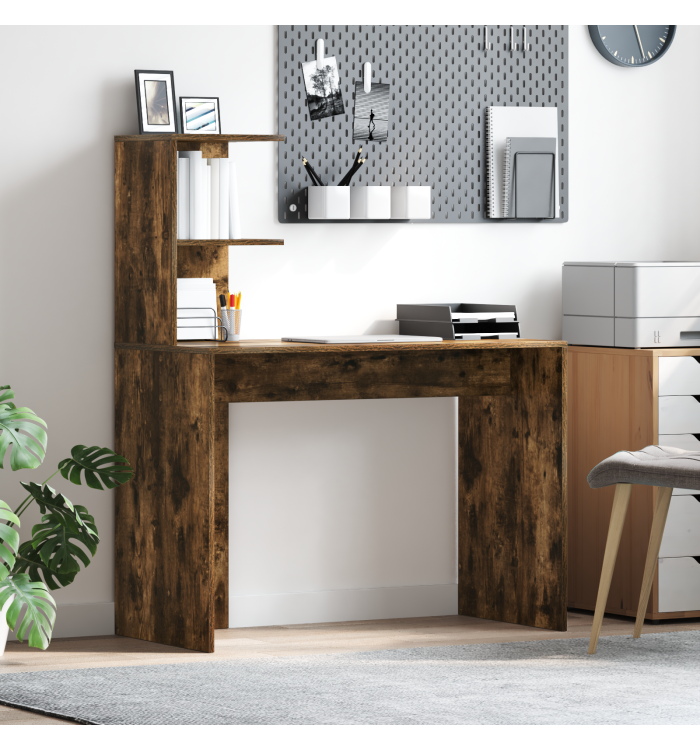Bureau d'écriture Chêne Fumé Chêne Fumé Bois d'ingénierie Moyenne | Mobilier & Déco