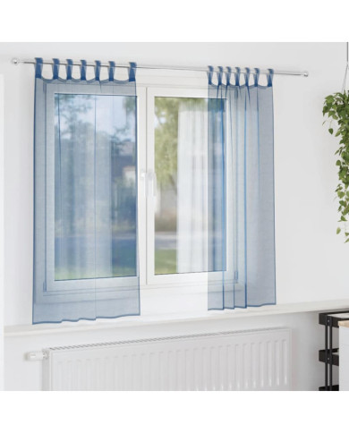 Rideaux en voile avec passe-tringles 2 pcs bleu royal | Mobilier & Déco