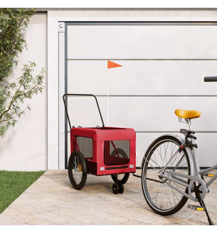 Remorque de vélo pour animaux de compagnie rouge et noir | Mobilier & Déco