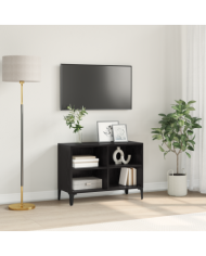 Centre de divertissement Chêne noir Bois d'ingénierie Moyen | Mobilier & Déco