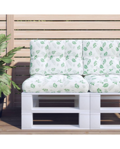 Coussins de palette lot de 2 motif de feuilles tissu | Mobilier & Déco