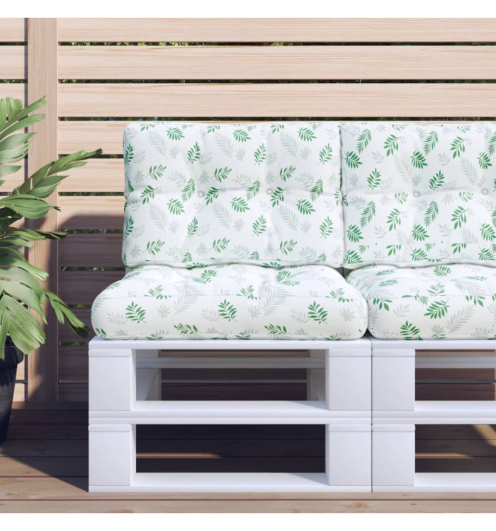 Coussins de palette lot de 2 motif de feuilles tissu | Mobilier & Déco