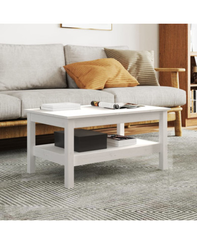 Table basse Blanc 80x50x40 cm Bois massif de pin | Mobilier & Déco