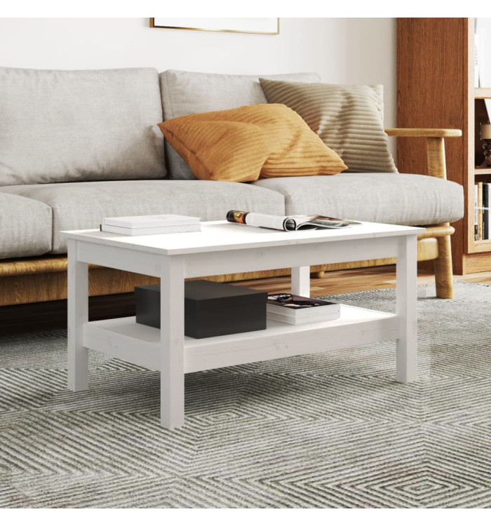 Table basse Blanc 80x50x40 cm Bois massif de pin | Mobilier & Déco