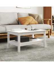 Table basse Blanc 80x50x40 cm Bois massif de pin | Mobilier & Déco