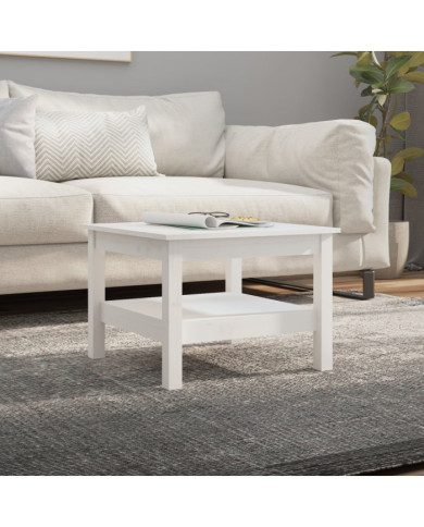 Table basse Blanc 55x55x40 cm Bois massif de pin | Mobilier & Déco