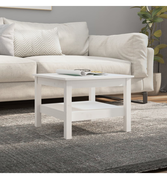 Table basse Blanc 55x55x40 cm Bois massif de pin | Mobilier & Déco