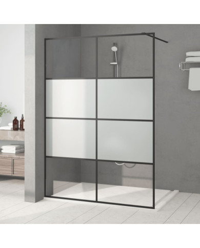 Paroi de douche Noir 140x195 cm Verre ESG demi-dépoli | Mobilier & Déco