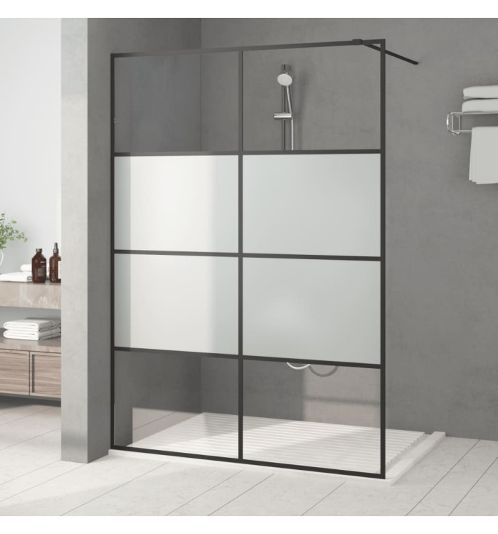 Paroi de douche Noir 140x195 cm Verre ESG demi-dépoli | Mobilier & Déco