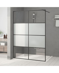 Paroi de douche Noir 140x195 cm Verre ESG demi-dépoli | Mobilier & Déco