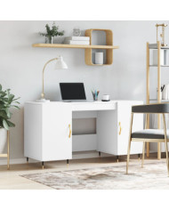 Bureau blanc 140x50x75 cm bois d'ingénierie | Mobilier & Déco