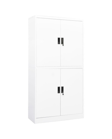 Armoire de bureau Blanc 90x40x180 cm Acier | Mobilier & Déco