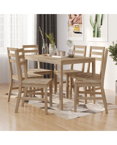 Ensemble à dîner 7 pcs Bois d'acacia solide | Mobilier & Déco