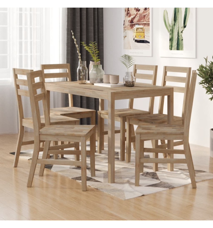 Ensemble à dîner 7 pcs Bois d'acacia solide | Mobilier & Déco