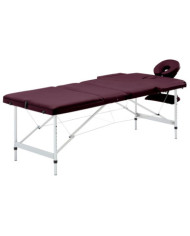 Table de massage pliable 3 zones Aluminium Violet vin | Mobilier & Déco