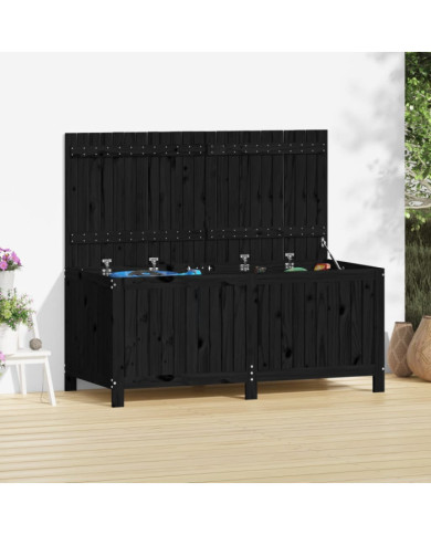 Boîte de rangement de jardin Noir 147x68x64 cm Bois massif pin | Mobilier & Déco