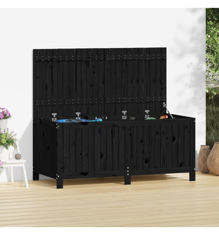 Boîte de rangement de jardin Noir 147x68x64 cm Bois massif pin | Mobilier & Déco